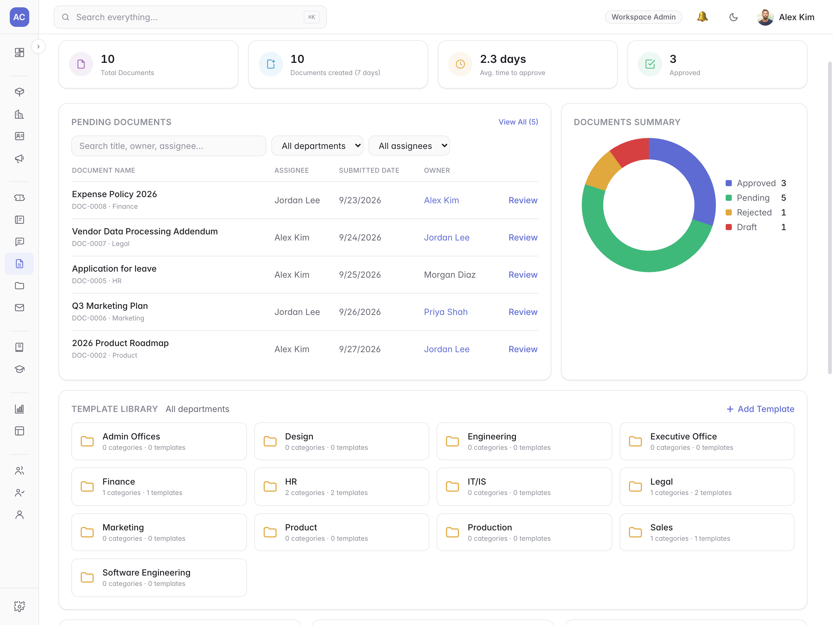 Create, review, and approve workflow — in one place screenshot